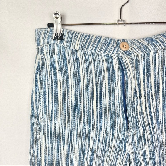 Free People Marta Yarn Blue & White Stripe Dyed Trouser Pants 2 - Picture 4 of 6